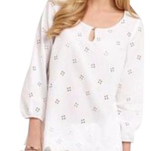 Lilly Pulitzer White Eyelet Top XL